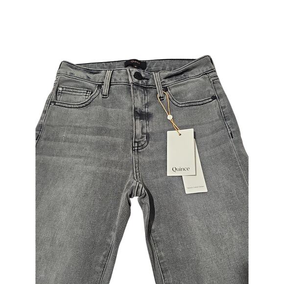 NWT Quince Bella Straight Leg Denim Womens 25 Gray Stretch Jeans - Picture 15 of 16